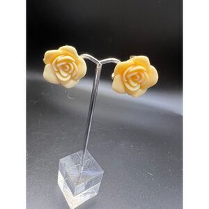 White Rose Earrings
